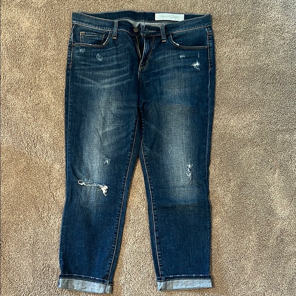 Treasure & Bond Medium Wash Boyfriend Fit Distressed Jeans